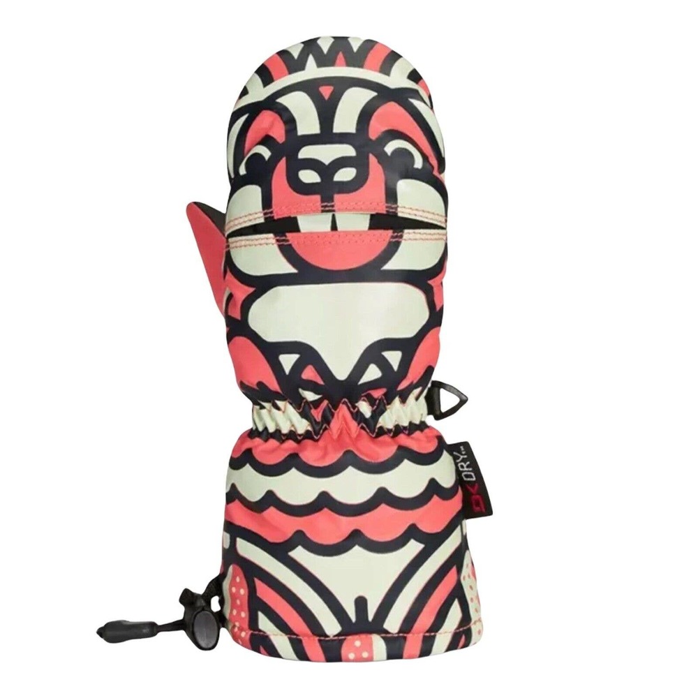 Dakine Kids Mittens - Red and Black Pattern